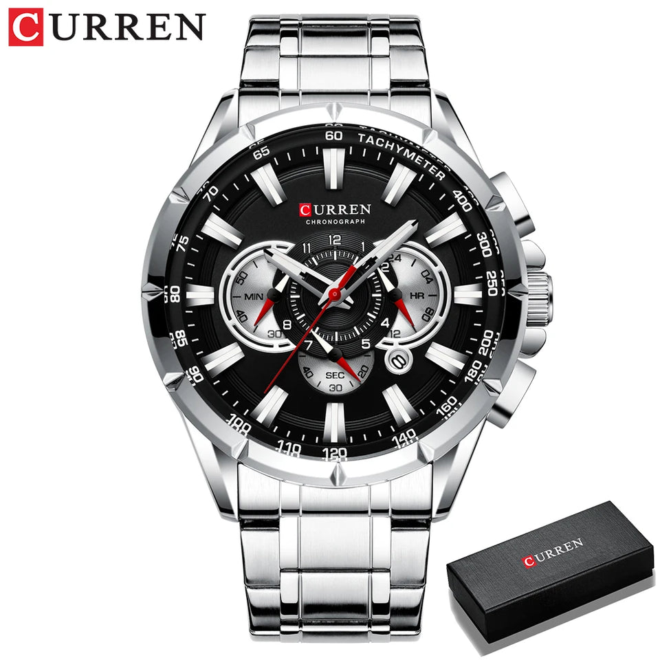 Curren novo esporte casual cronógrafo relógios masculino