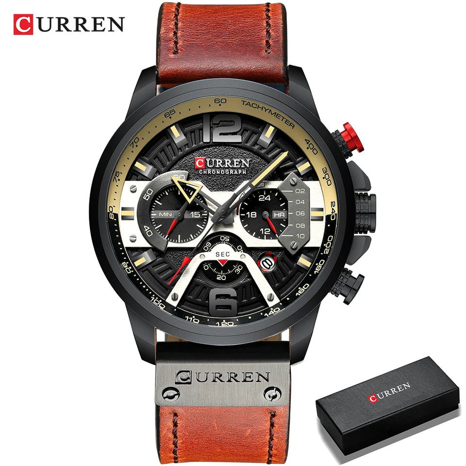Relogio curren 8329 masculino de luxo