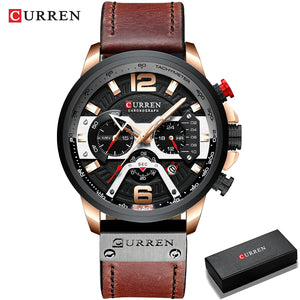 Relogio curren 8329 masculino de luxo