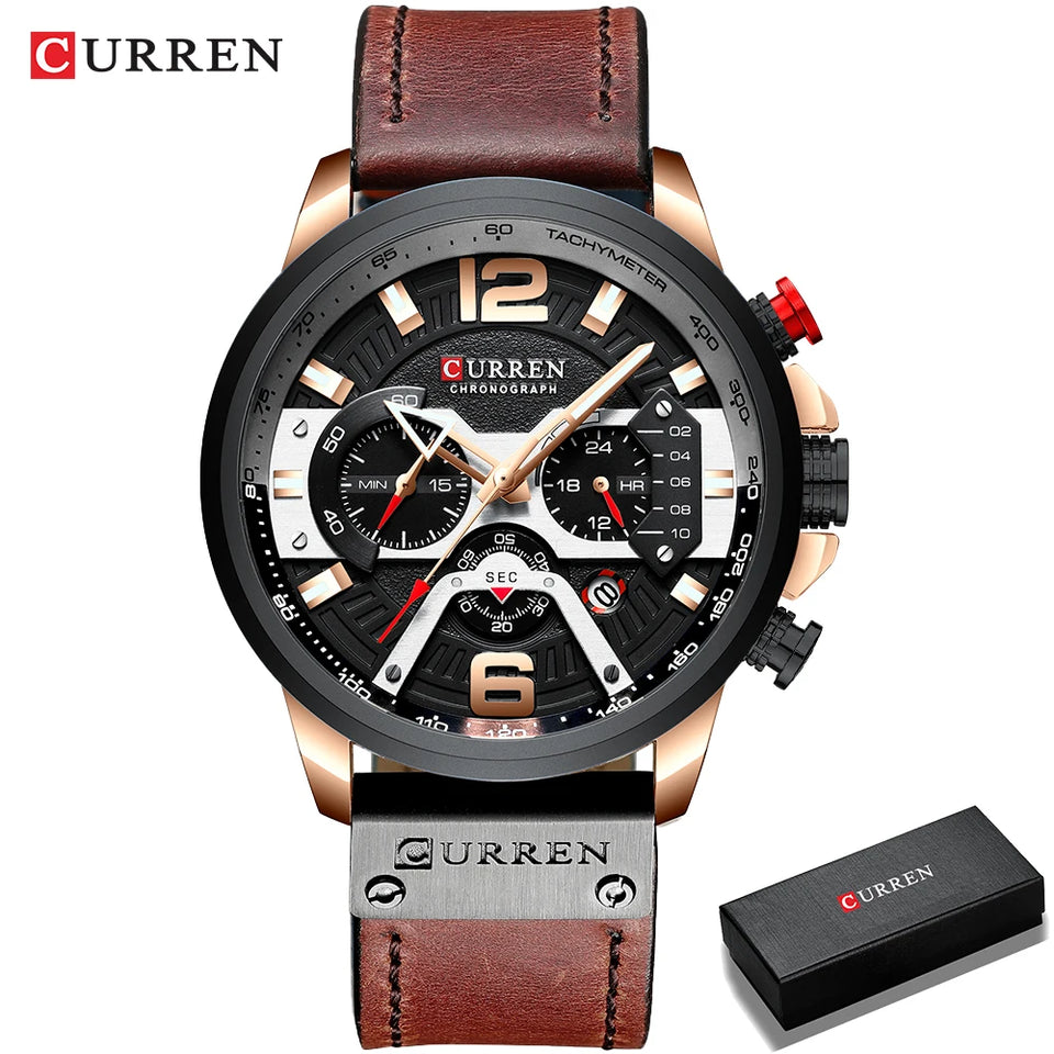 Relogio curren 8329 masculino de luxo