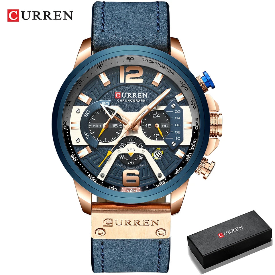 Relogio curren 8329 masculino de luxo