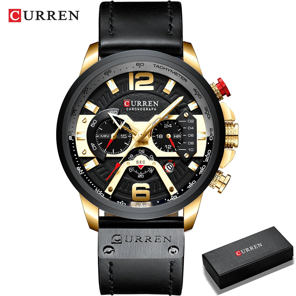 Relogio curren 8329 masculino de luxo