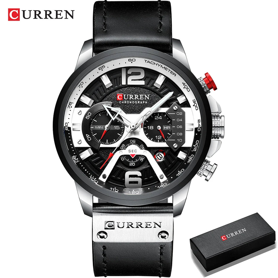Relogio curren 8329 masculino de luxo