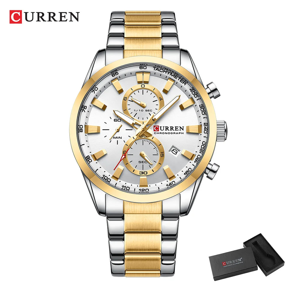 CURREN Casual Sporty  para Homens Novos Cronógrafos