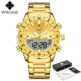 Wwoor novo relógio digital de luxo para homens