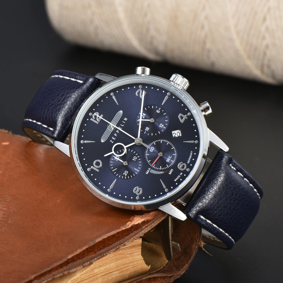 Relógio Masculino Zeppelin Cruise Blue 100 Anos — Cronógrafo