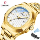 Chenxi 8222 luxo ouro aço inoxidável