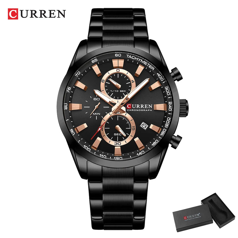 CURREN Casual Sporty  para Homens Novos Cronógrafos