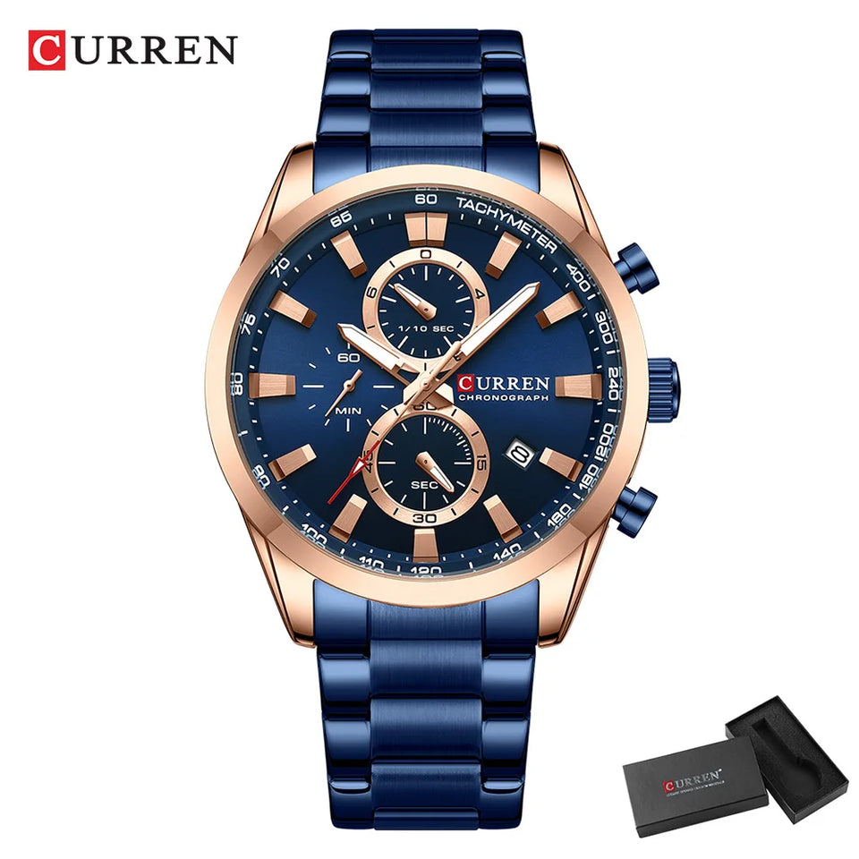 CURREN Casual Sporty  para Homens Novos Cronógrafos