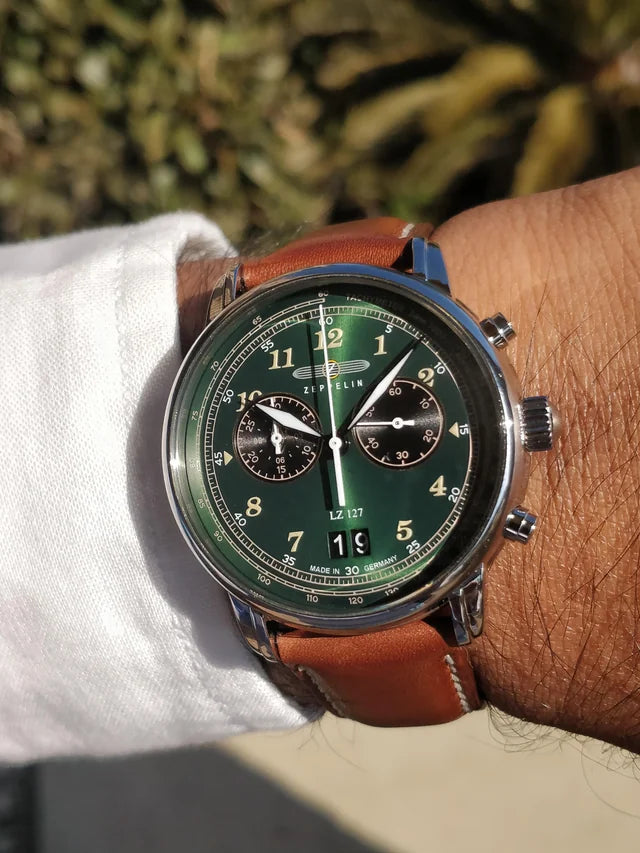 Relógio Masculino Zeppelin Cruise Green 100 Anos — Cronógrafo