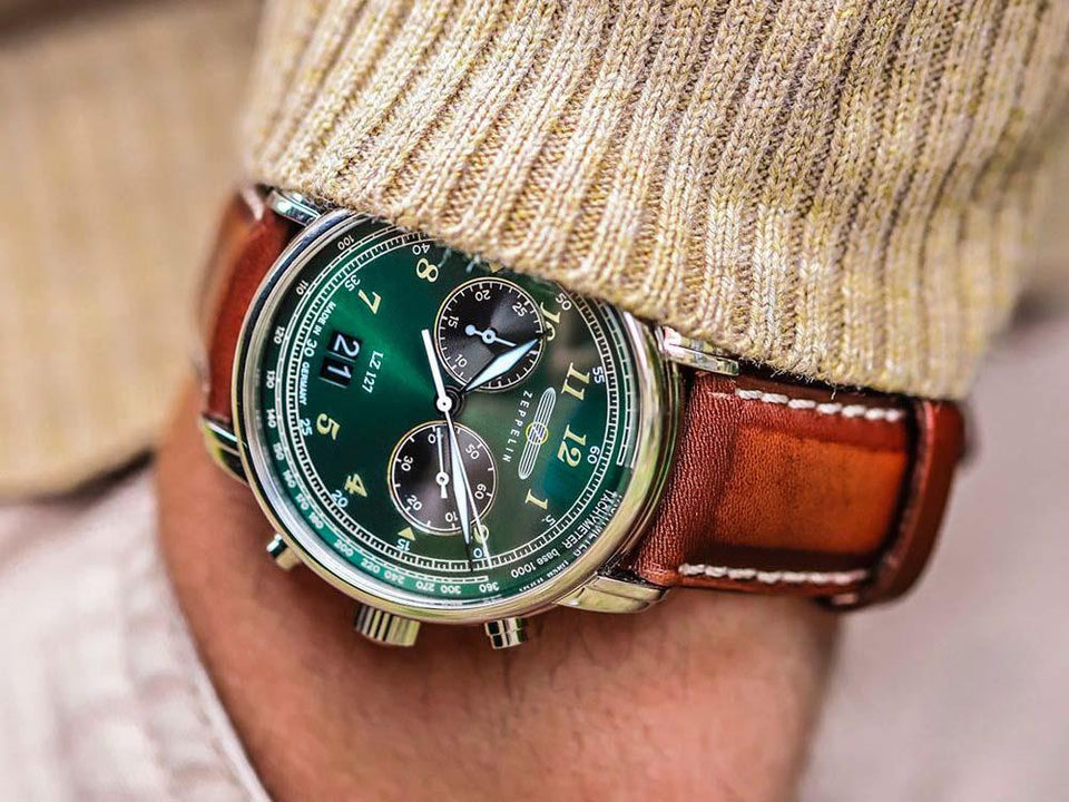 Relógio Masculino Zeppelin Cruise Green 100 Anos — Cronógrafo